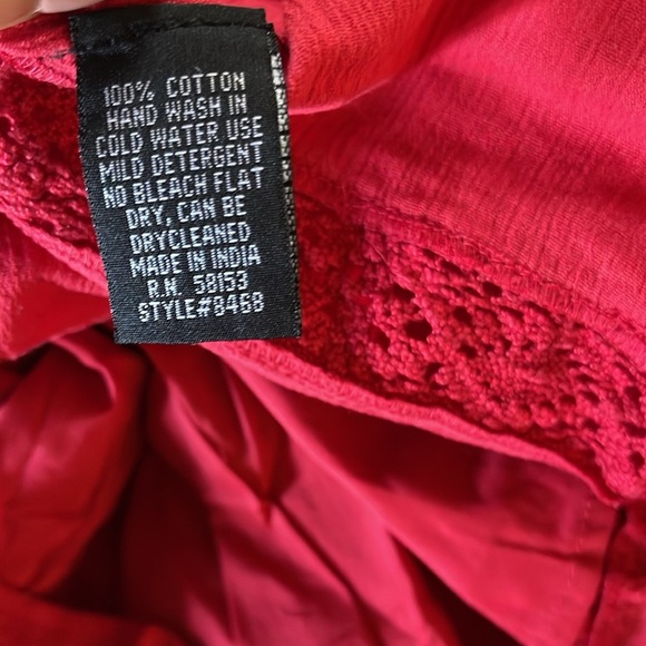 NWT 100% Cotton Chaudry Magenta Boho Midi Dress with Beaded Tassels Size Small - Picture 6 of 6